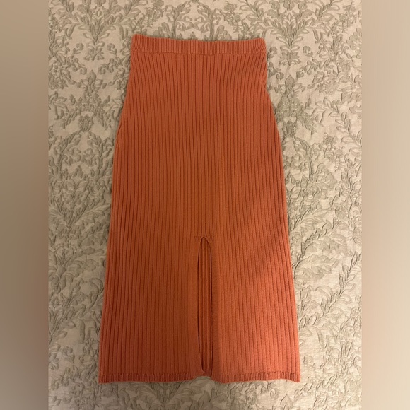 Orange / Pink Midi Sweater Skirt - Picture 1 of 3